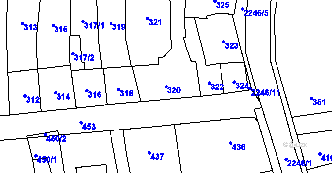 Parcela st. 320 v KÚ Jilemnice, Katastrální mapa