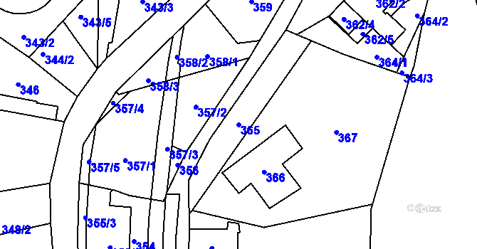 Parcela st. 365 v KÚ Jilemnice, Katastrální mapa