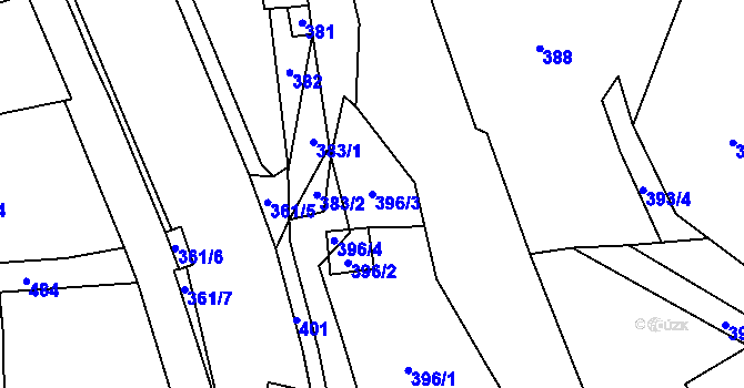 Parcela st. 396/3 v KÚ Jilemnice, Katastrální mapa