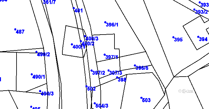 Parcela st. 397/1 v KÚ Jilemnice, Katastrální mapa