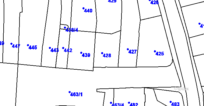 Parcela st. 428 v KÚ Jilemnice, Katastrální mapa