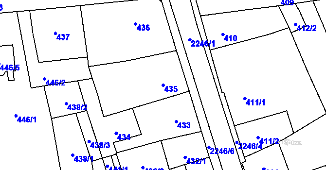 Parcela st. 435 v KÚ Jilemnice, Katastrální mapa