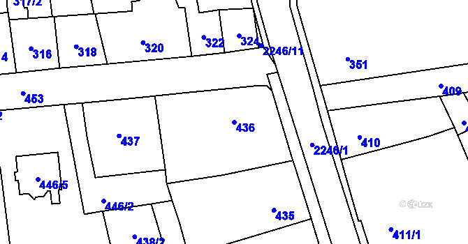 Parcela st. 436 v KÚ Jilemnice, Katastrální mapa