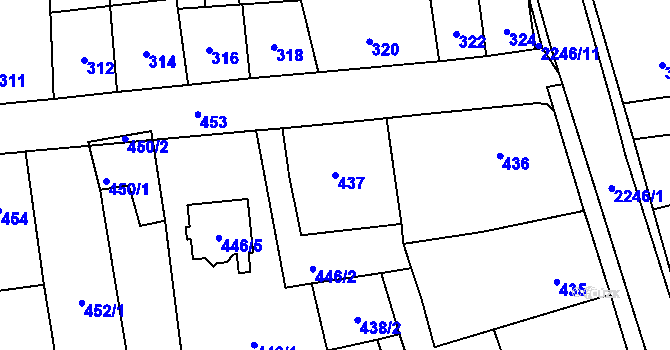 Parcela st. 437 v KÚ Jilemnice, Katastrální mapa