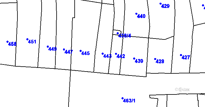 Parcela st. 443 v KÚ Jilemnice, Katastrální mapa