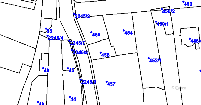 Parcela st. 456 v KÚ Jilemnice, Katastrální mapa