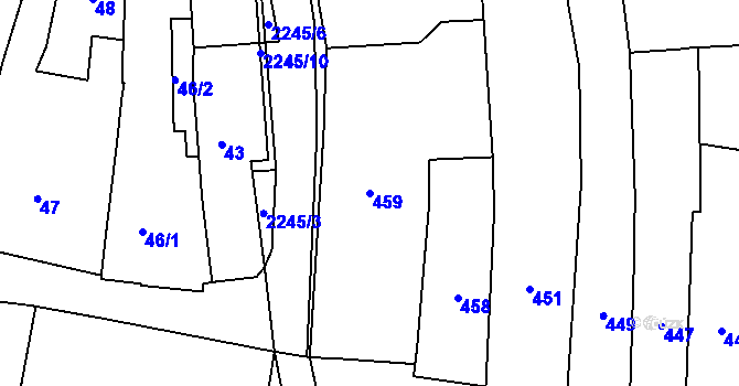 Parcela st. 459 v KÚ Jilemnice, Katastrální mapa