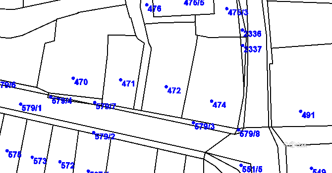 Parcela st. 472 v KÚ Jilemnice, Katastrální mapa