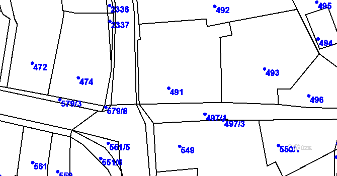 Parcela st. 491 v KÚ Jilemnice, Katastrální mapa