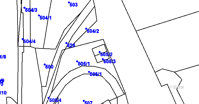 Parcela st. 505/2 v KÚ Jilemnice, Katastrální mapa