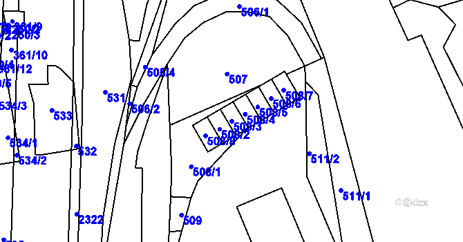 Parcela st. 508/3 v KÚ Jilemnice, Katastrální mapa