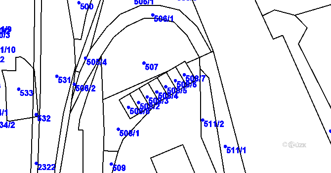 Parcela st. 508/5 v KÚ Jilemnice, Katastrální mapa