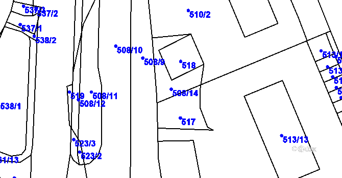 Parcela st. 508/14 v KÚ Jilemnice, Katastrální mapa