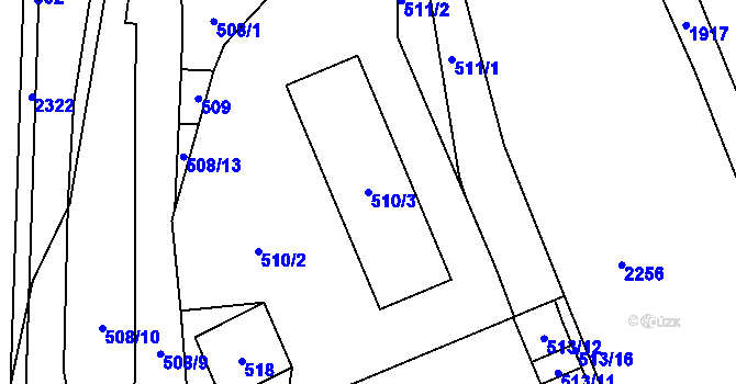 Parcela st. 510/3 v KÚ Jilemnice, Katastrální mapa