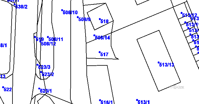 Parcela st. 517 v KÚ Jilemnice, Katastrální mapa