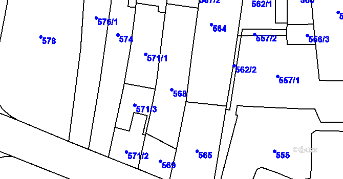 Parcela st. 568 v KÚ Jilemnice, Katastrální mapa