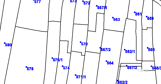 Parcela st. 570 v KÚ Jilemnice, Katastrální mapa
