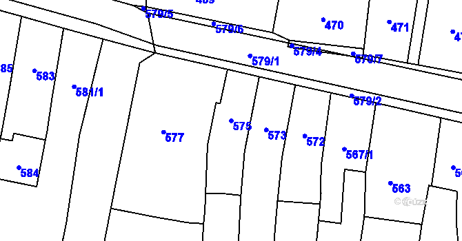 Parcela st. 575 v KÚ Jilemnice, Katastrální mapa