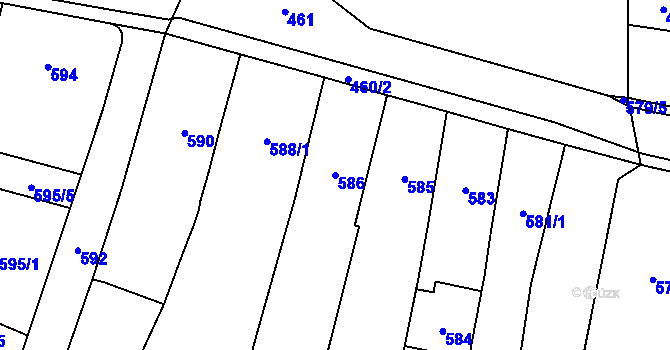 Parcela st. 586 v KÚ Jilemnice, Katastrální mapa