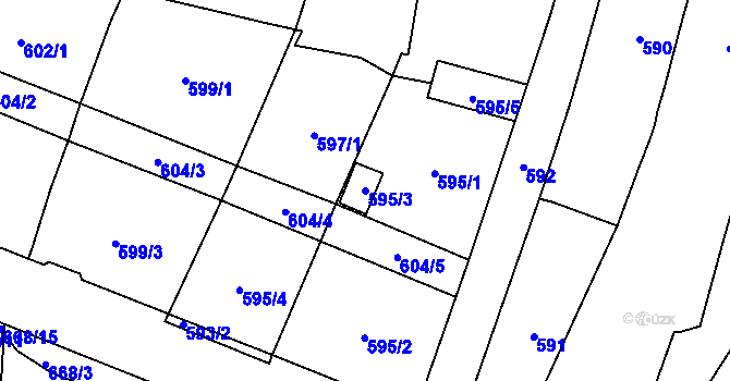 Parcela st. 595/3 v KÚ Jilemnice, Katastrální mapa