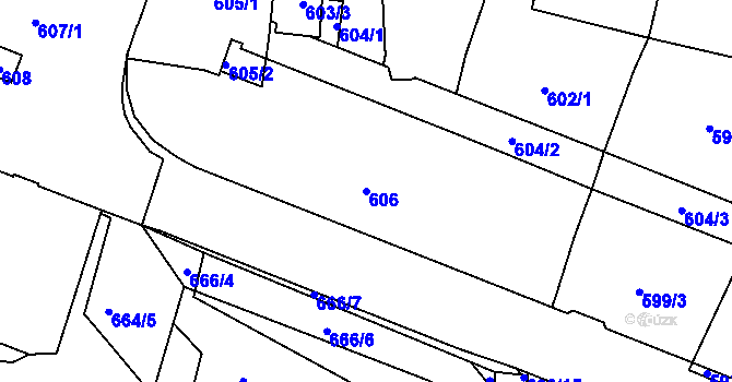 Parcela st. 606 v KÚ Jilemnice, Katastrální mapa
