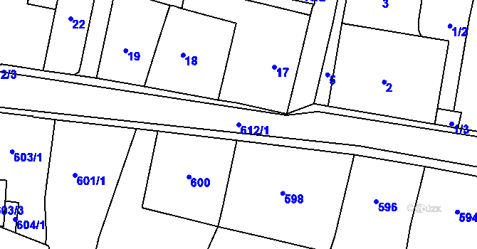 Parcela st. 612/1 v KÚ Jilemnice, Katastrální mapa