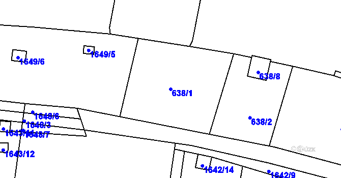 Parcela st. 638/1 v KÚ Jilemnice, Katastrální mapa