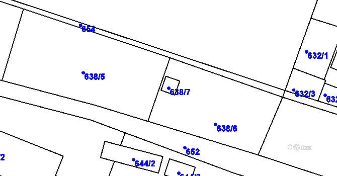 Parcela st. 638/7 v KÚ Jilemnice, Katastrální mapa