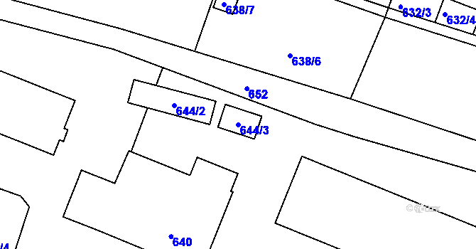 Parcela st. 644/3 v KÚ Jilemnice, Katastrální mapa