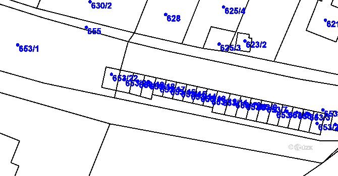 Parcela st. 653/16 v KÚ Jilemnice, Katastrální mapa