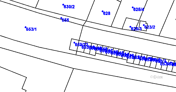 Parcela st. 653/19 v KÚ Jilemnice, Katastrální mapa