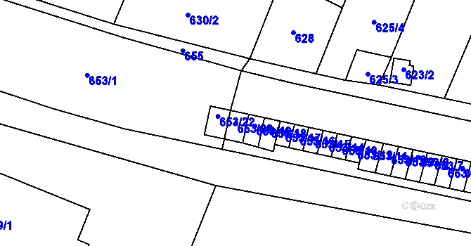 Parcela st. 653/20 v KÚ Jilemnice, Katastrální mapa