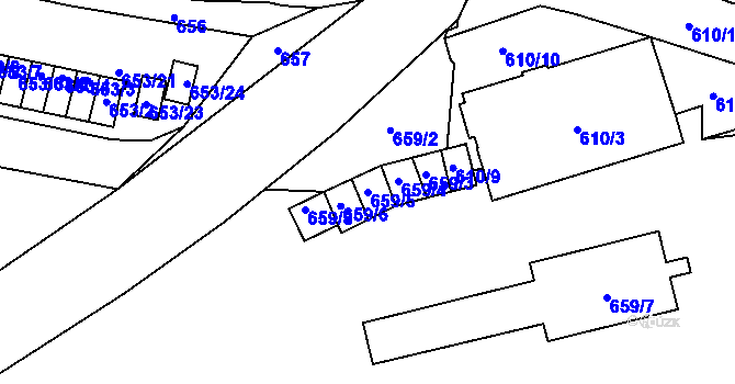 Parcela st. 659/5 v KÚ Jilemnice, Katastrální mapa