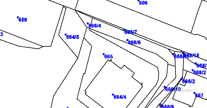 Parcela st. 665 v KÚ Jilemnice, Katastrální mapa