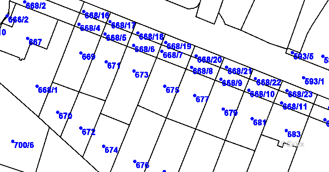 Parcela st. 675 v KÚ Jilemnice, Katastrální mapa