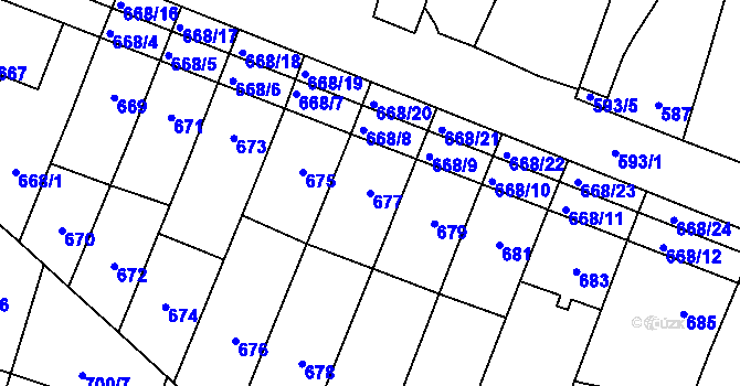 Parcela st. 677 v KÚ Jilemnice, Katastrální mapa