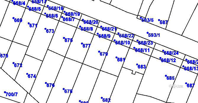 Parcela st. 679 v KÚ Jilemnice, Katastrální mapa