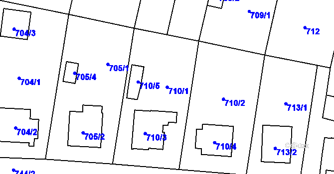 Parcela st. 710/1 v KÚ Jilemnice, Katastrální mapa