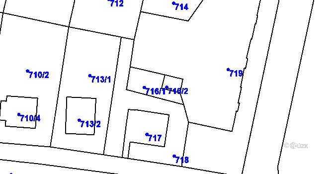 Parcela st. 716/2 v KÚ Jilemnice, Katastrální mapa