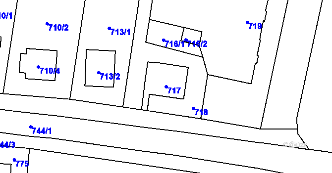Parcela st. 717 v KÚ Jilemnice, Katastrální mapa