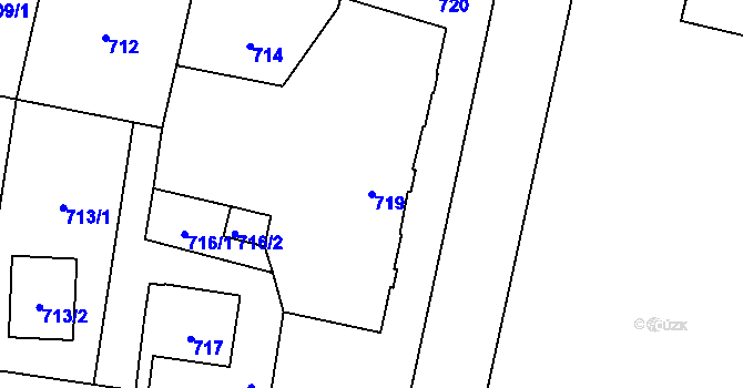 Parcela st. 719 v KÚ Jilemnice, Katastrální mapa