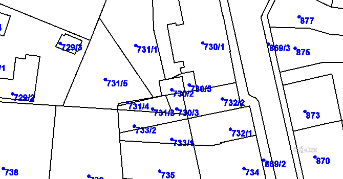 Parcela st. 730/2 v KÚ Jilemnice, Katastrální mapa