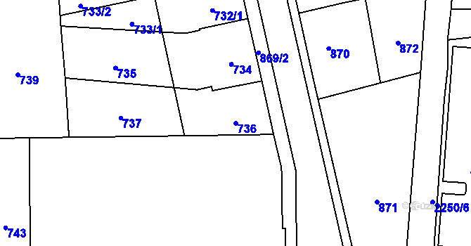 Parcela st. 736 v KÚ Jilemnice, Katastrální mapa