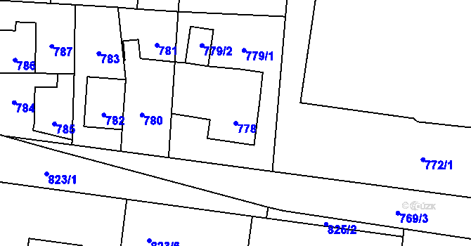 Parcela st. 778 v KÚ Jilemnice, Katastrální mapa