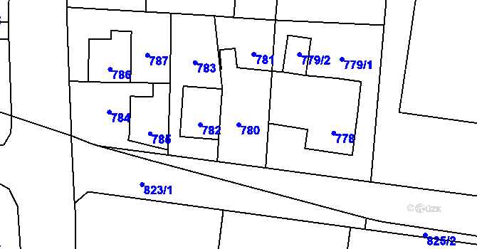 Parcela st. 780 v KÚ Jilemnice, Katastrální mapa