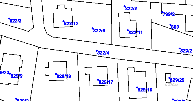 Parcela st. 822/4 v KÚ Jilemnice, Katastrální mapa