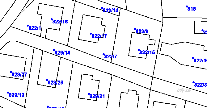 Parcela st. 822/7 v KÚ Jilemnice, Katastrální mapa
