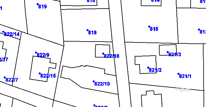 Parcela st. 822/18 v KÚ Jilemnice, Katastrální mapa