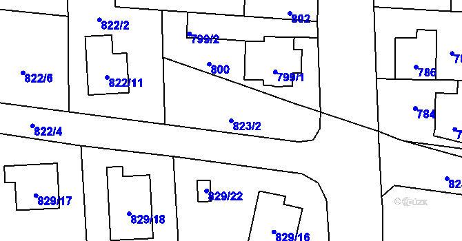 Parcela st. 823/2 v KÚ Jilemnice, Katastrální mapa