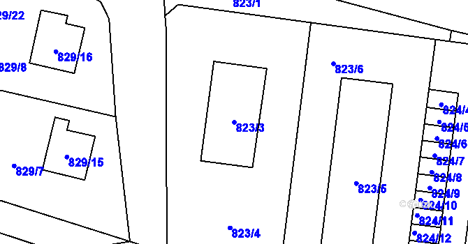 Parcela st. 823/3 v KÚ Jilemnice, Katastrální mapa
